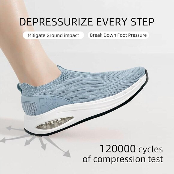 Dolphinslides Women Men Light Blue Running Athletic Tennis Lightweight Sneakers - Picture 5 of 7